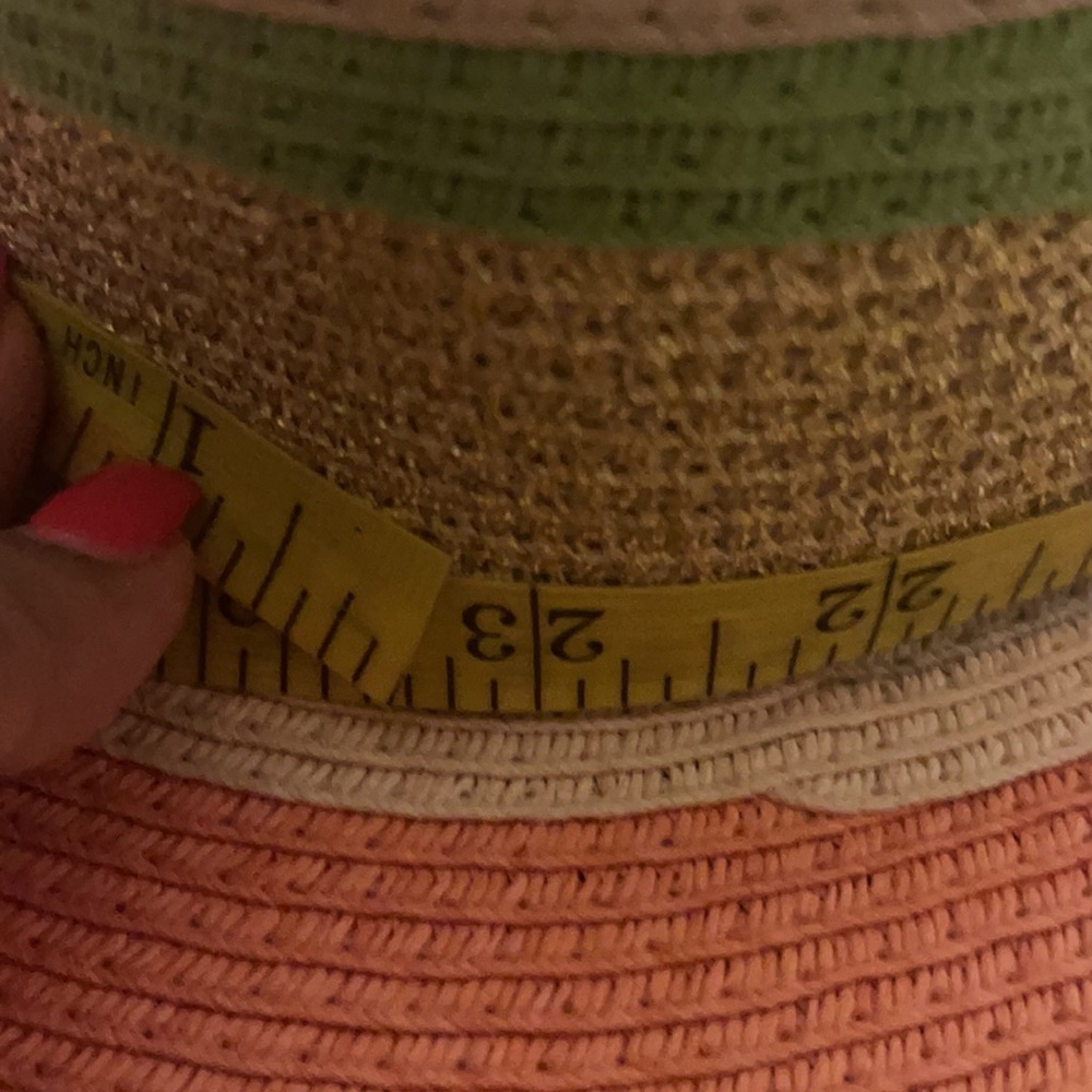 Vintage colorful gold,pink,peach and green Sun Hat - Picture 9 of 10